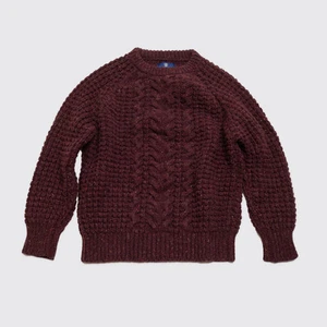 Corgi Wales Boys 12 Cable Knit Maroon Red Speckled Wool Jumper Sweater - Picture 1 of 3