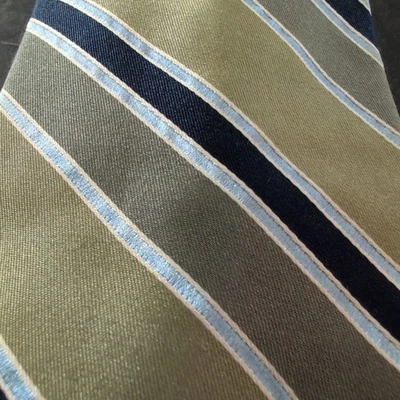 Green And Blue Repp Silk Tie Jones New York 59" - Image 1 of 4