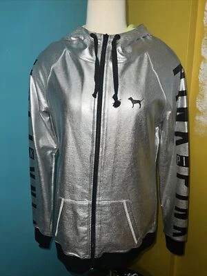 **RARO** Chaqueta Victoria Secret ROSA Desfile de Moda Plateada Metálica Talla Pequeña Foto 1 de 4