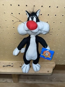 Peluche ACE Looney Tunes Sylvester Cat 1997 vintage relleno 10" con etiqueta - Imagen 1 de 10