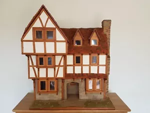 handmade Tudor style solid oak and stone dolls house 1:12 - Picture 1 of 12