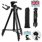 Lightweight Aluminium Tripod Telescopic Camera DSLR Stand With Phone Holder UK