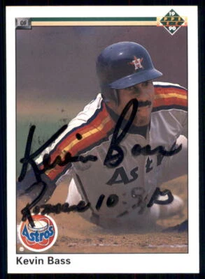 1990 Upper Deck #302 Kevin Bass - On Card Autograph - Image 1 of 2