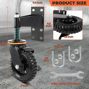 2 Pack 6inch Gate Wheel with Brake Moves Smoothly Fence Gate Wheel, 600Lb - Picture 1 of 5