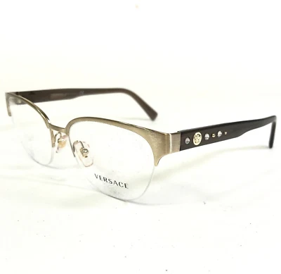 范思哲眼镜框 MOD.1255-B 1339 棕色金色美杜莎水晶 52-18-140 — 第 1/4 张图片