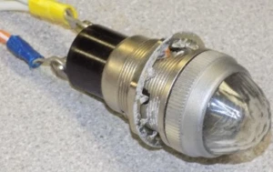 Vintage DIALCO 1" Panel Light Steampunk 75W 125V Screw in Lamp WHITE/CLEAR - Picture 1 of 3