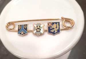 Kilt Pin with Coat Of Arms Vintage Wearable 2.75" long - Picture 1 of 5