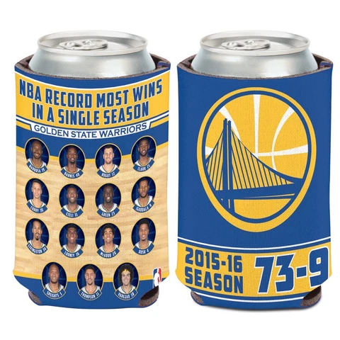 NBA Golden State Warriors Most Wins In A Single Season 2015-16 Can Cooler 12 Oz Cover