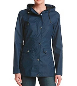 HFX Halifax Polyurethane Anorak Rain Slicker Jacket with Hood Navy Size S - Picture 1 of 8