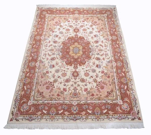 Perserteppich Handgeknüpft Tabriz 242x170 cm Lagerverkauf Orientteppich Beige - Bild 1 von 9