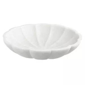 XL 17" MODERN IVORY COLOR RICESTONE DECORATIVE PETAL BOWL UTTERMOST 18034 - Picture 1 of 4