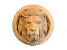 Hand Crafted Solid Hardwood Lion Head in Round Frame