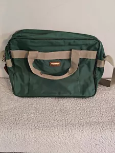 Vintage Jaguar Green and Brown Leather Small/Medium Overnight Duffle Bag - Picture 1 of 13