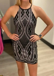 NWT Speechless Juniors Black & Silver Glitter Dress ~ Homecoming Prom ~ size 5 - Picture 1 of 6