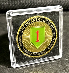 Moneda de Desafío de 1a División de Infantería del Ejército de los Estados Unidos 40 mm ¡con estuche! - Imagen 1 de 16