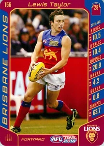 2016 Brisbane Lions AFL TeamCoach Card - Lewis Taylor - Picture 1 of 3