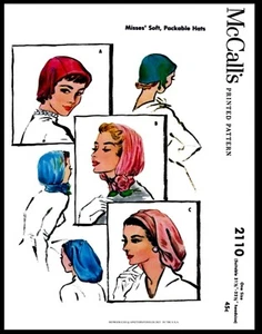 McCall's # 2110 SNOOD Soft Pack Hats Caps Fabric Sewing Pattern Chemo Alopecia - Picture 1 of 4