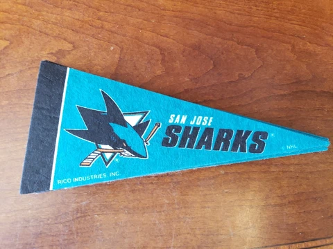 San Jose Sharks NHL Mini Pennant 9"x4",New, Felt, Made in USA lot of 8 Cover