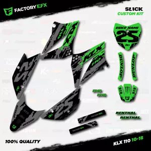 Kit de gráficos de carreras lisos grises y verdes para calcomanía Kawasaki 10-24 Klx110 KLX 110 - Imagen 1 de 5