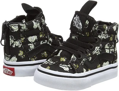 Vans SK8 HI ZIP (Peanuts) Glow in the Dark Mummies/Black Toddler Shoes Size 4.5 - Image 1 of 3