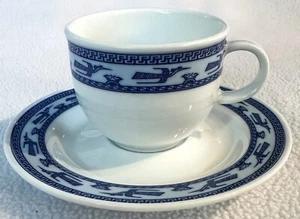 Tazza e piattino espresso Minh Long 1 Vietnam fine porcellana blu e bianca Demitasse - Foto 1 di 9