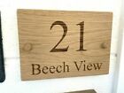 Classic Oak House Sign Plaques Door Numbers 1- 999 Personalised House Name Plate
