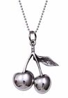 Sweet Rockabilly Retro Cherries Fine Sterling Silver Pendant 925 Femme Metale