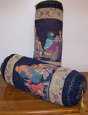 Set of 8 Blue 20"x7" Turkish Cotton Blend Festival Pattern Pillow Cover NO Inser - Image 1 of 3