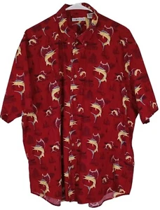 Crossings Marlin Swordfish Fishing Oxford Shirt Sz. XXL Short Sleeve Button-Down - Picture 1 of 3