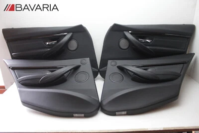 ✅ 13-19 BMW F30 F31 BLACK LEATHER DOOR PANELS COVERS SET OF 4 - Изображение 1 из 4