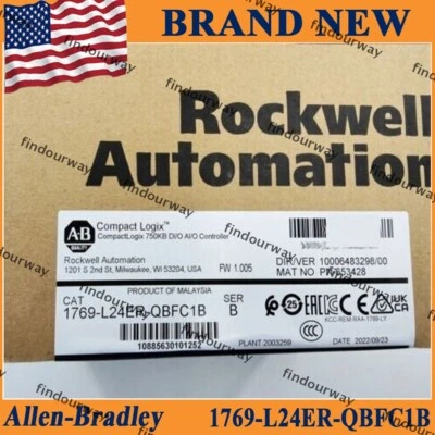 ALLEN BRADLEY 1769-L24ER-QBFC1B New Allenn Bradley CompactLogix 750KB DI/O AI/O Controller US
