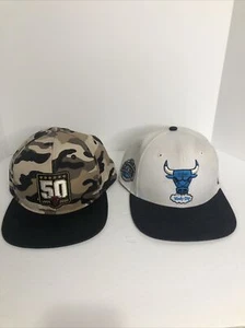 Chicago Bulls Hat Lot of 2 Caps Forty Seven Snapback Windy City Camo AT&T 50 - Picture 1 of 12