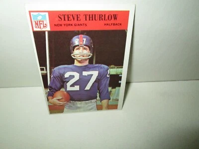 STEVE THURLOW 1966 PHILADELPHIA GUM Card #129 Rookie Rc NEW YORK GIANTS RB MC EX - Image 1 of 2