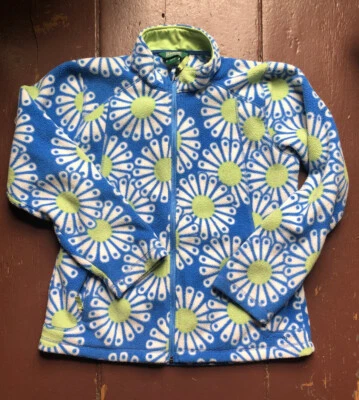 Usado en excelente estado L.L. Chaqueta Abrigo Bean XL 18 Cremallera Completa Polar Niños Estampado Margarita Blanco Azul Foto 1 de 4