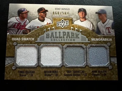 2009 Ballpark Collection Yunel Escobar Melvin Mora Troy Tulowitzki Hank Blalock - Image 1 of 2