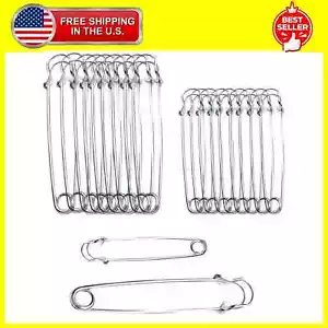 20PCS Large Safety Pins, 4Inch and 3Inch Heavy Duty Safety Pins for Fashion ... - Picture 1 of 7