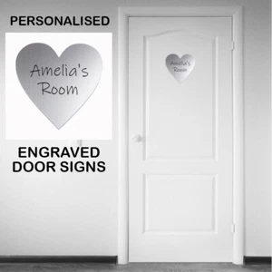 Personalised Heart Door Sign Kids Bedroom Room Sign Children's Name Plaque - Picture 1 of 3