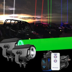 For Side by Sides RZR UTV Accessories RGBW Laser Whip Lights Spot Pods Whipless - Picture 1 of 22