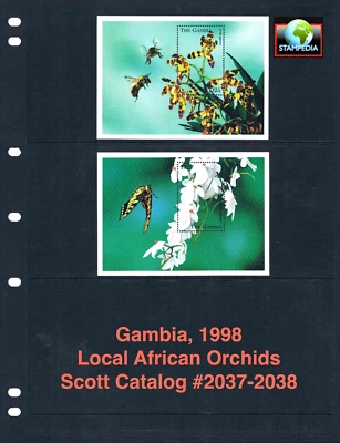$11.00 Scott Value - 1998 GAMBIA Flores 2 s/s Orquídeas África Occidental CV MNH NH UMM Foto 1 de 4