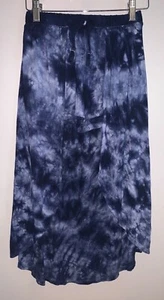 Justice Tie Dye 8 Maxi Skirt front Opening With Shorts Blue & White - Picture 1 of 6