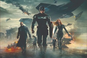 CAPTAIN AMERICA AVENGERS MARVEL STRETCHED CANVAS WALL ART READY TO HANG CP213 - Picture 1 of 7