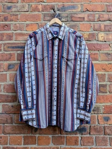 Camicia Panhandle Slim Retrò Azteca Western Pearl Snap Uomo Taglia XL - Foto 1 di 11