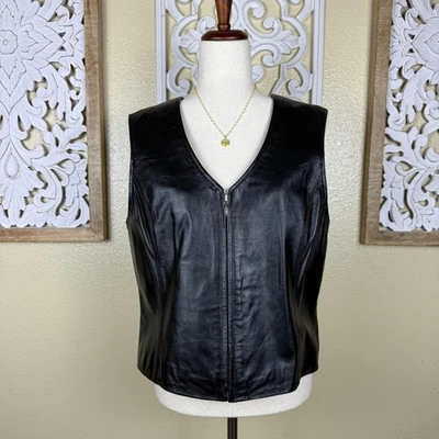 Apt. 9 | Жилет из овечьей кожи на молнии черный женский большой  - Изображение 1 из 4