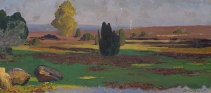 O. POTTHAST VON MINDEN (*1869), Heidelandschaft, um 1900, Öl Impressionismus Lan - Picture 1 of 4