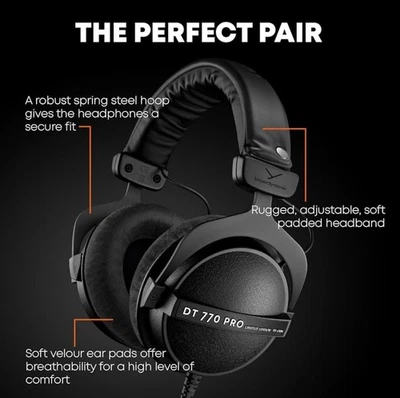 Beyerdynamic DT 770 Pro Limited Edition Black (80 Ohm) Closed Dynamic Headphones - Image 1 of 4