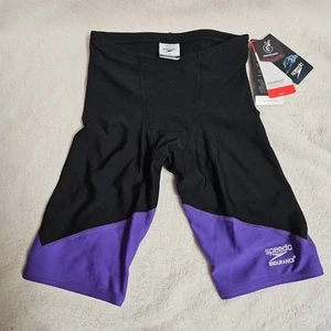 Costume da bagno Speedo Endurance+ Jammers nero viola taglia 26 nuovo - Foto 1 di 6