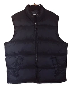 OLD NAVY MEN'S BIG & TALL BLACK PUFFER VEST POCKETS ZIPPER CLOSURE XXL EUC - Picture 1 of 3