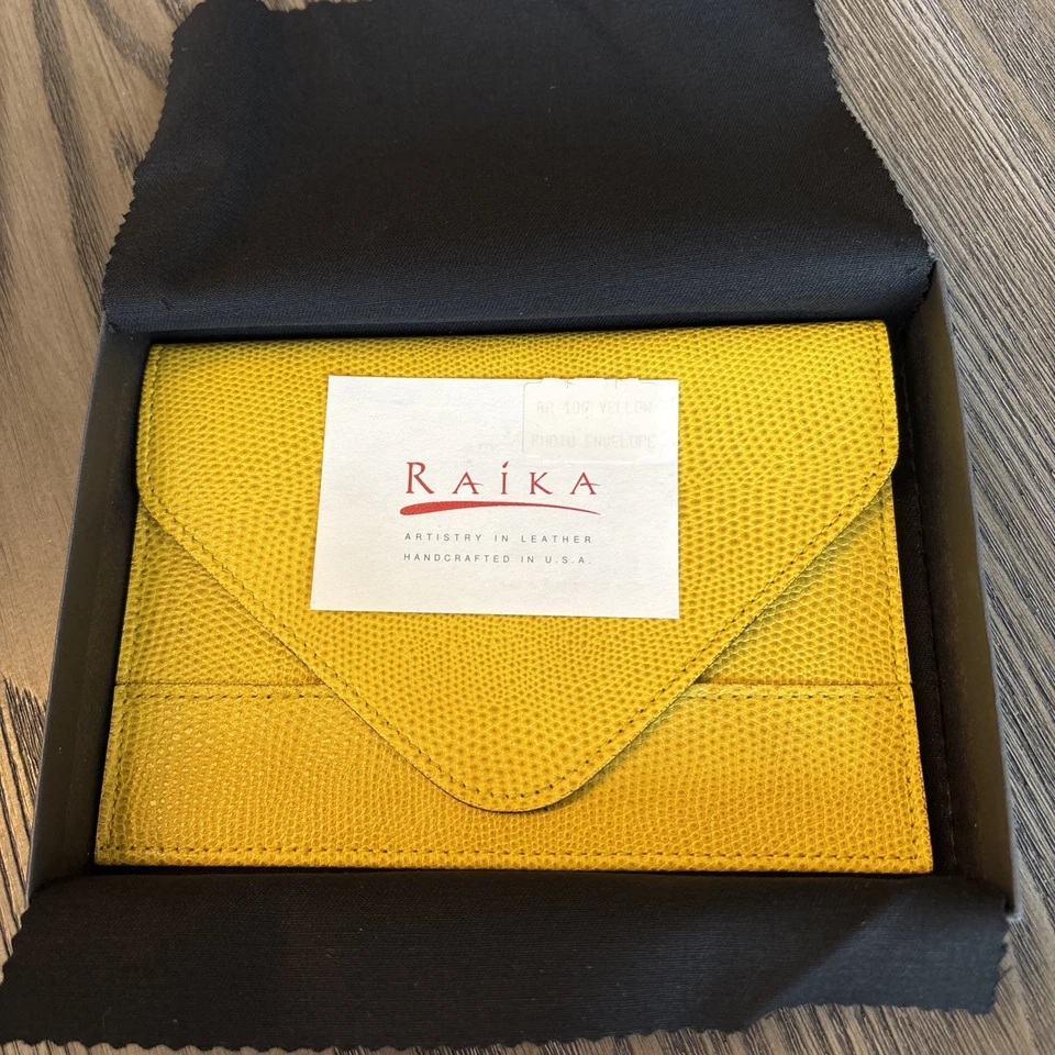 Raika желтый кожаный фото конверт новый 6,75 «x 4,75» новый - Изображение 1 из 4