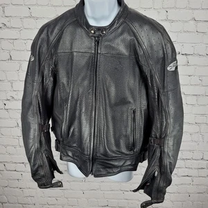 Chaqueta protectora de cuero genuino Joe Rocket negra sónica para carreras de motocicletas L - Imagen 1 de 19