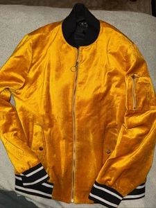 Inc International Concepts Mens Bomber gold velour Jacket,Size M - Picture 1 of 8